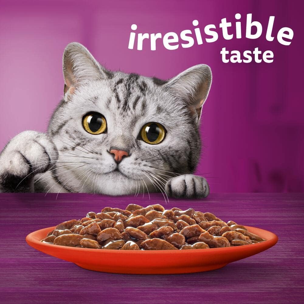whiskas 1+ Adult Classic Selection in Gravy 84 Pouches, Adult Wet Cat Food, Megapack (84 x 85 g)