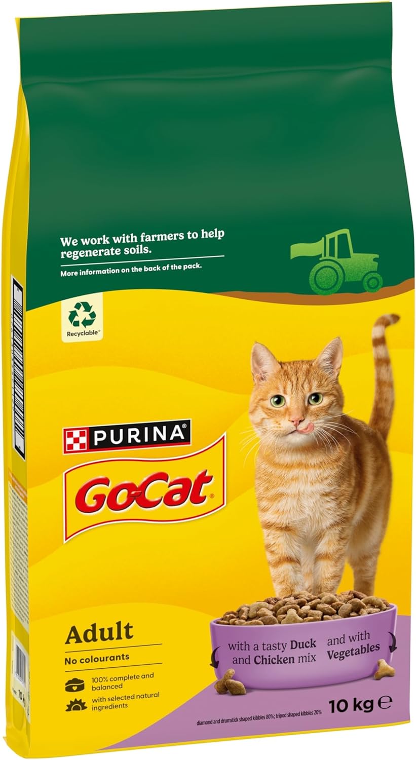 GO-CAT Adult Dry Cat Food Chicken and Duck 10kg Pack