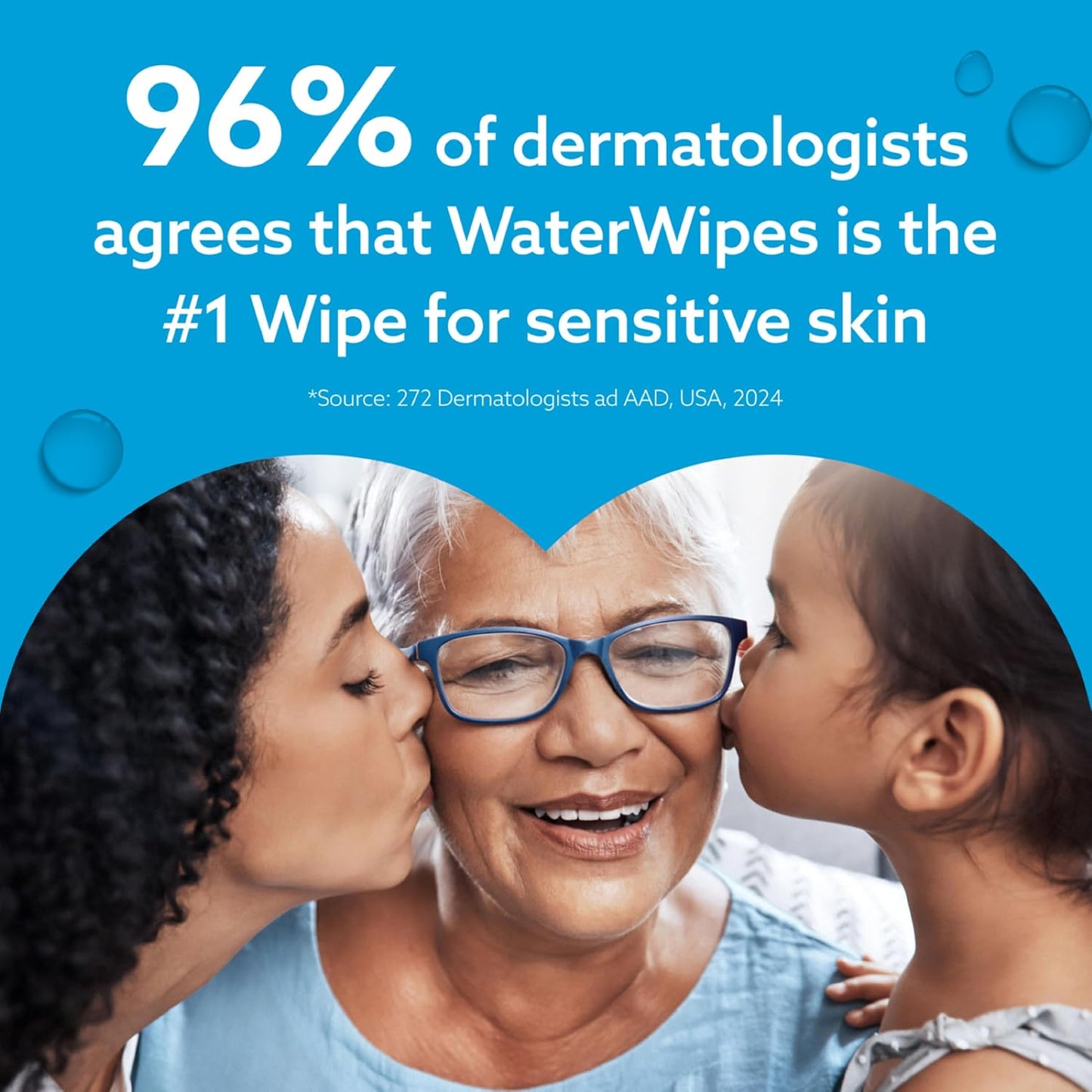 WaterWipes Sensitive+ Newborn & Baby Wipes, 720 Count (12 Packs), 3-In-1 Cleans, Cares, Protects, 99.9% Water, Unscented