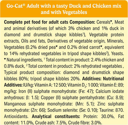 GO-CAT Adult Dry Cat Food Chicken and Duck 10kg Pack