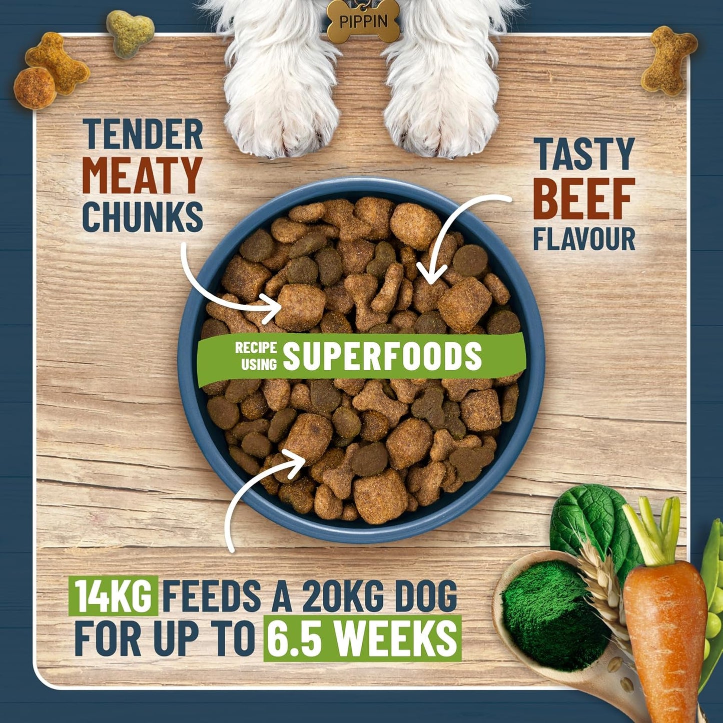 BAKERS Superfoods Adult Dry Dog Food Beef with Vegetables 14kg Pack