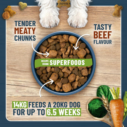 BAKERS Superfoods Adult Dry Dog Food Beef with Vegetables 14kg Pack