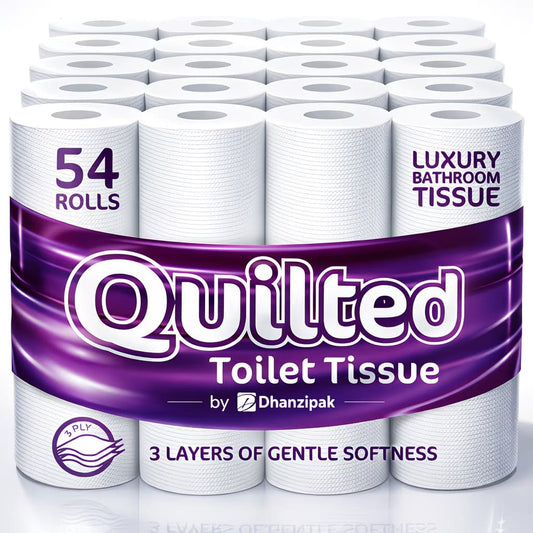 Premium 3-Ply Toilet Paper – 54 Rolls Mega Pack | Soft & Strong Tissue