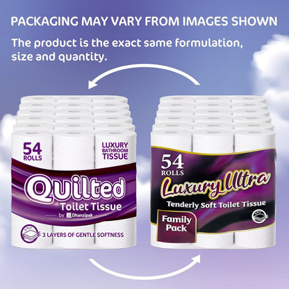 Premium 3-Ply Toilet Paper – 54 Rolls Mega Pack | Soft & Strong Tissue